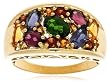 14k Yellow Gold Multi-Gemstone Cocktail Ring, Size 7