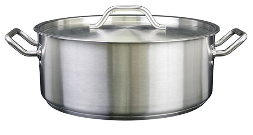 BRAZIER WITH LID 18/8 STAINLESS STEEL MULTIPLE SIZE (20 qt) TSLSBP020