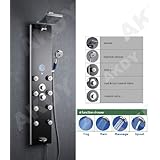Akdy Tempered Glass Shower Panel 787392b Rain Style Massage System