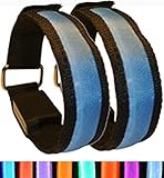 LED Armband (2 Pack) Safety Light for Runners Walkers Cycling | Choice of 8 Colors and 2 Sizes| Improves Personal Visibility | Best for Festivals, Concerts, and Keeping the Kids Safe Outdoors- 3 Modes (Blue, Large)