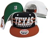 Texas Longhorns Three Tone Plastic Snapback Adjustable Plastic Snap Back Hat / Cap