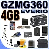 Cheap JVC Everio GZ-MG360B 60GB Hybrid Hard Drive HDD Camcorder with 35x Optical Zoom PLUS 4GB MicroSD Memory Card - Extra Rechargeable Battery - Rapid External Charger - 3 Piece Filter Kit - Full Size Tripod - GZMG360 BigVALUEInc Accessory Saver Bundle + MORE