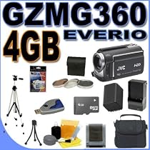 JVC Everio GZ-MG360B 60GB Hybrid Hard Drive HDD 35x Optical Zoom Digital Camcorder BigVALUEInc Accessory Saver 4GB BP815 Battery/Rapid Charger Filter Kit Bundle + MORE
