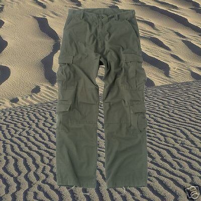 Camouflage Vintage Paratrooper Fatigues Cargo Pants, Medium, Olive