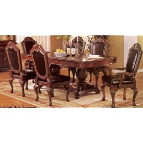 Bycast Leather Pedestal Table w Chair, Side  Arm Chair by Cross