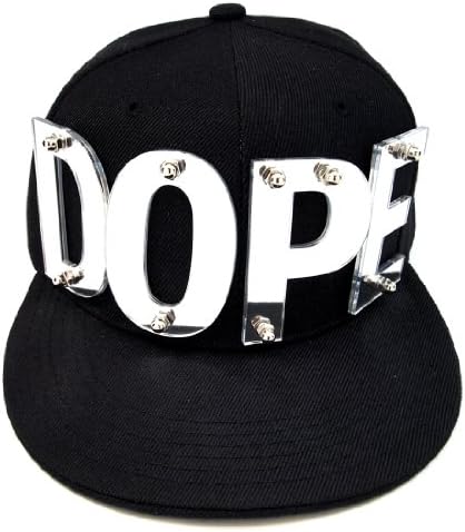 Alvys Men's 3D Letter "Dope" Rivets Bolt Hip Hip Adjustable Snapback Cap
