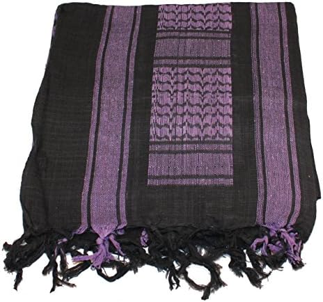 Thunderhead Shemagh Tactical Military Desert Scarf Head Wrap (Black & Purple)
