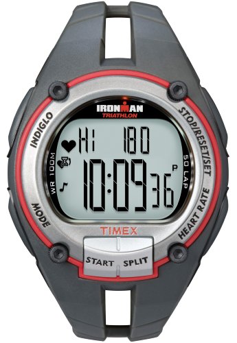 Timex Ironman Men's Road Trainer Heart Rate Monitor Watch, Grey/Red, Full Size