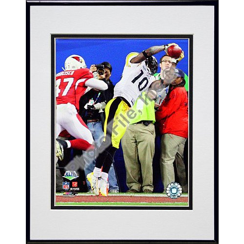 Photo File Pittsburgh Steelers Santonio Holmes Super Bowl XLIII Action Framed Photo