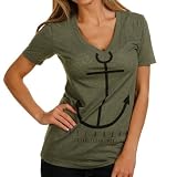 Billabong Anchored Juniors Heathered V-Neck Tri-Blend T-Shirt - Olive