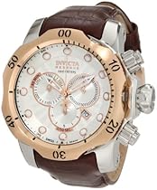 Big Sale Invicta Men's 0359BBB Venom Reserve Elegant Chronograph Silver Dial Brown Leather Watch