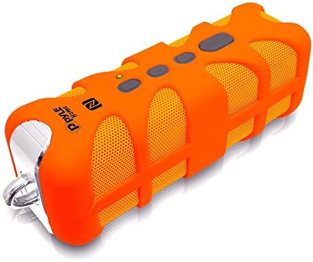 Pyle Sound Box Splash PWPBTN65OR Rugged and Splash-Proof Bluetooth Marine Grade Wireless Speaker with NFC Pairing and AUX Input (Orange)