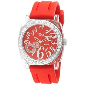 Tocs Ladies 40320 Analog Round Glitz Ruby Red Watch by Tocs