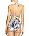 Oops Style Womens Tropical Tribal Starbasket Knot Front Padded One Piece Swimsuits White/Black/Multi L