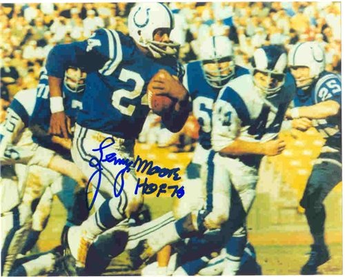 Autographed/Hand Signed 8x10 Photo Lenny Moore Hof Baltimore Colts