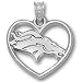 Denver Broncos NFL Logo Heart Pendant (Silver)