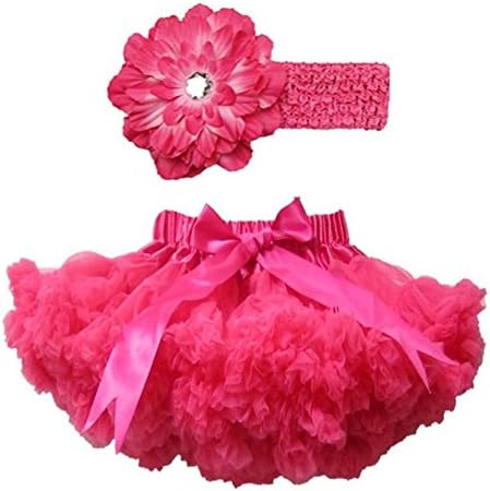 Joy Baby Girls' Photo Prop 2Pc Pettiskirt With Headband One Size Hot Pink