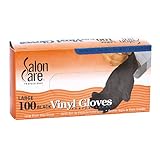 Salon Care Black Vinyl Gloves Large