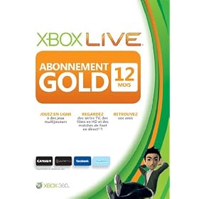 Carte abonnement Gold 12 mois pour Xbox 360