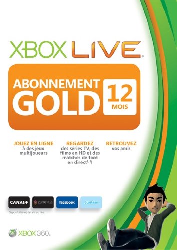 Carte abonnement Gold 12 mois pour Xbox 360