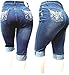 D&B PLUS SIZE WOMEN'S Stretch premium DARK BLUE denim jeans CAPRI HIGH WAIST