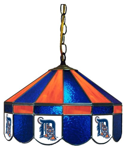 Imperial Detroit Tigers Licensed 16-Inch Diameter Stained Glass Pub Light