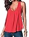 Amstt Women Crewneck Sleeveless Chiffon Casual Loose Tank Top Shirt