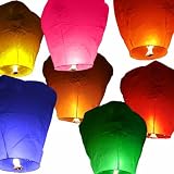 10 PACK MIXED COLOUR WIRE-FREE TRADITIONAL ECO SKY LANTERNS Outdoor Living