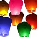20 PACK MIXED COLOUR WIRE-FREE TRADITIONAL ECO GLO-LANTERN SKY LANTERNS