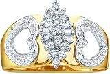 Ladies 10k Yellow Gold .15 Ct Diamond Right Hand Ring