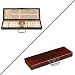 Handmade Antiqued Leather Chinese Mahjong Set With Hand-painted Birds & Peonies