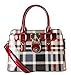 Rimen & Co. Patent Faux Leather Front Lock Mini Plaid Tote Handbag GZ-3078