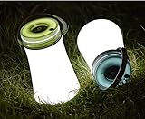 Egomall　アウトドア　LEDランタン　コンパス付き　USB充電　キャンプライト　折り畳み式　多機能防水ストレージ　緊急内とライト　明るさを3段階調節可能　 (グリーン)