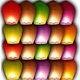 Glo-Lantern 20-Pack Coloured Mixed Colour Sky Lanterns