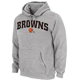 Cleveland Browns Grey Classic Arched Mascot Embroidered Hooded Sweatshirt