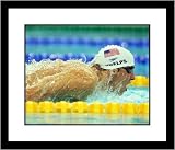 Michael Phelps 2008 USA Olympic Swimming - Side View White Cap - Framed 8x10 Photograph