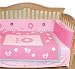 iPlay Origins Organic Cotton Crib Set; Blue Dinos, Green Koalas or Pink Birds (Rose Pink Birds and Flowers)