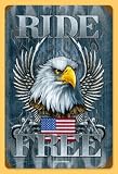 11x17 RIDE FREE MOTORCYCLE VINTAGE METAL SIGN