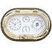 Read ProPassione Porthole Room Climate Station w.Clock, oval, palis./brass, quartz movement, thermometer, hygrometer, barometer, Dimensions: l 31 x h 20 cm. Details ProPassione Porthole Room Climate Station w.Clock, oval, palis./brass, quartz movement, thermometer, hygrometer, barometer, Dimensions: l 31 x h 20 cm.