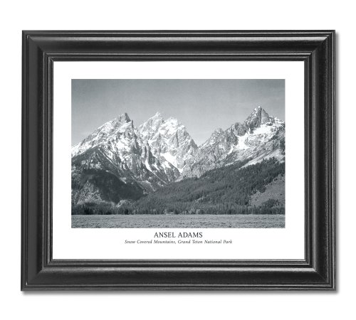 Ansel Adams Snow Teton B/W Photo Wall Picture Framed Art Print