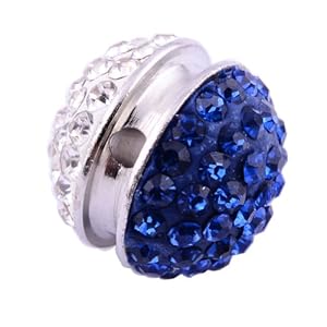 Kadima Swarovski Elements ,Disco Ball ,Shamballa Ball , Lots of 12pcs 12MM Shamballa Inspired Pave Crystals Alloy Ball - Crystal/Sapphire Blue