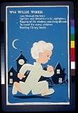 GIANT WPA Wall Sticker of: Wee Willie Winkie runs through the town ... to count the many children reading library books