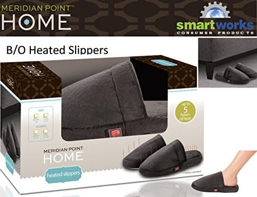 Meridian Point Home Heated Slippers- Large ( M 9-10, W 11-12) (Burgundy)