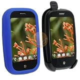 Dark Blue Silicone Skin Case for Palm Pre + Swivel Holster