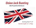 Union Jack Bunting 12ft - 8 Fabric Flags - Flag Size 9"x6"
