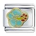 Blue Hibiscus Flower Themed Work Leisure Gardening Nature Italian Charms Bracelet Link