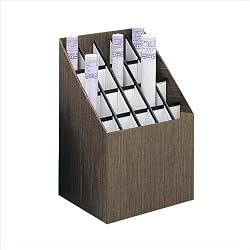 Safco 3081 Corrugated Roll File, for 20 2-3/4x2-3/4 Tubes, 15w x 12d x 22h, Woodgrain