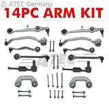 Produkt-Bild: 1X Querlenkersatz REPARATURSET VORDERACHSE 14-TEILIG MIT 4X QUERLENKER OBEN VORNE/HINTEN LINKS/RECHTS +4X QUERLENKER UNTEN VORNE/HINTEN LINKS/RECHTS +2X KOPPELSTANGE +2X SPURSTANGENKOPF +SCHRAUBENSATZ UND MUTTERN, AUDI A4 B5 +A6 C5 , VW PASSAT 3B 3B2 3B5 B6 +VARIANT KOMBI