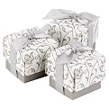 Wedding Supplies Grey Floral Pattern Favor Boxes (pack Of 1)