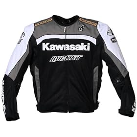 Joe Rocket Kawasaki Mens Mesh/Textile Motorcycle Jacket Gunmetal/Black/White Extra Large